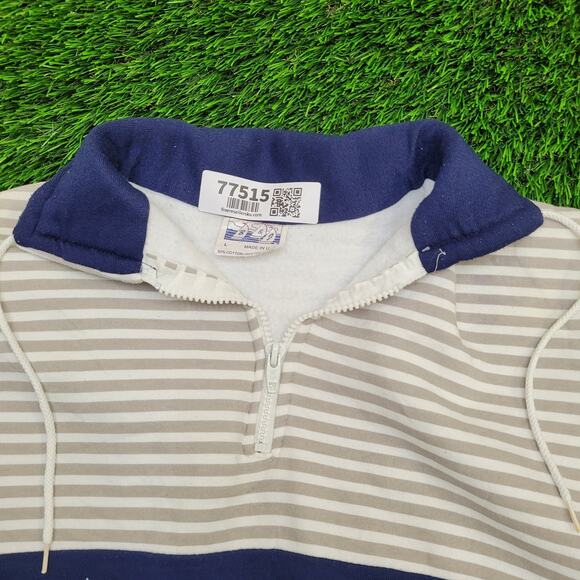 Vintage 90s Seattle Stripes Sweatshirt Large 22x26 Beige USA - Picture 12 of 15